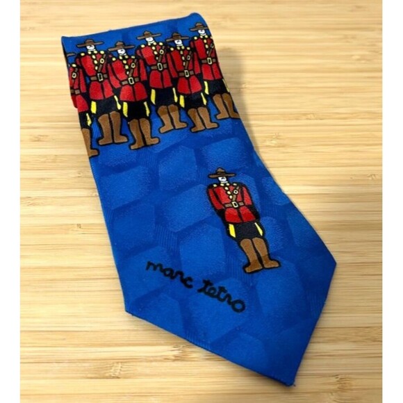 Marc Tetro RCMP Royal Mounted Police Neck Tie Royal Blue - Picture 1 of 5